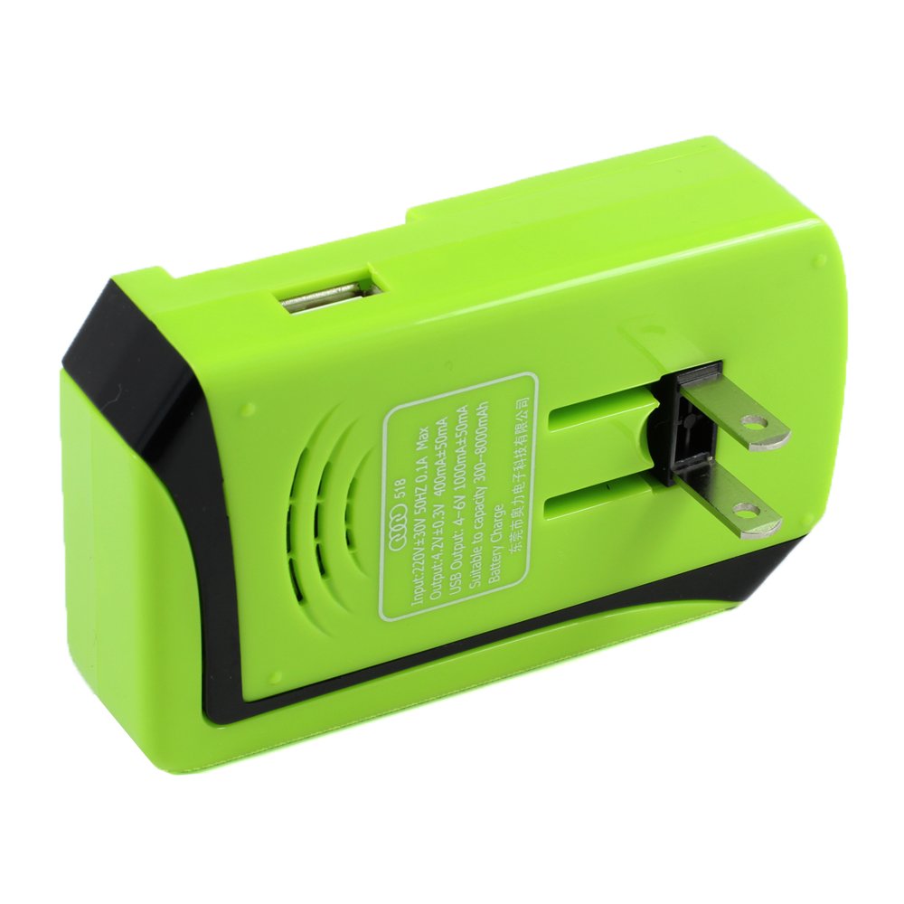 Wholesale Smart USB Universal Battery Charger Rectangle (Green)